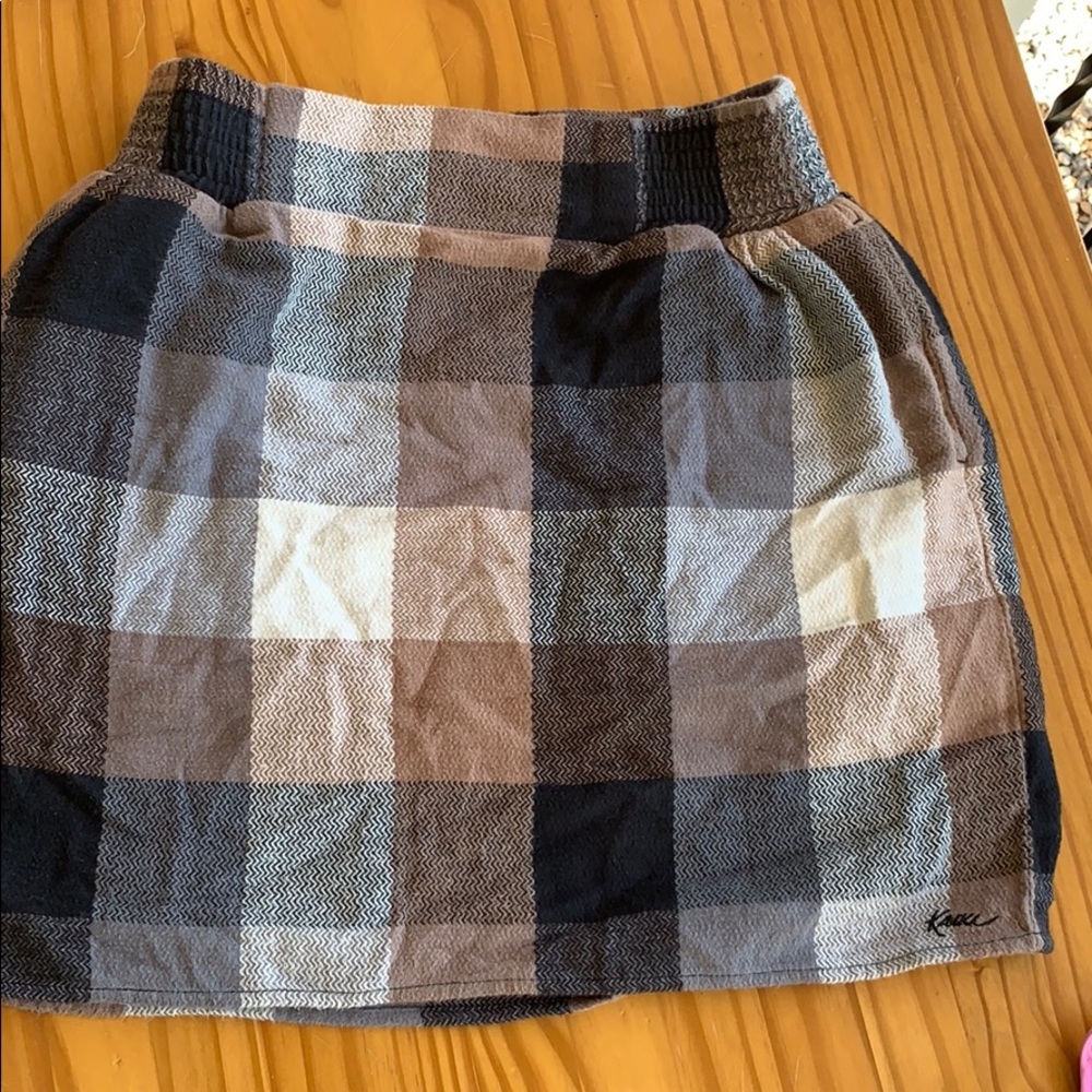 Kavu Plaid Skirt with Pockets